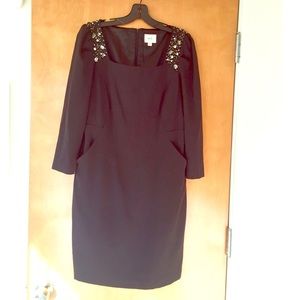 Navy Cocktail Dress with Rhinestones